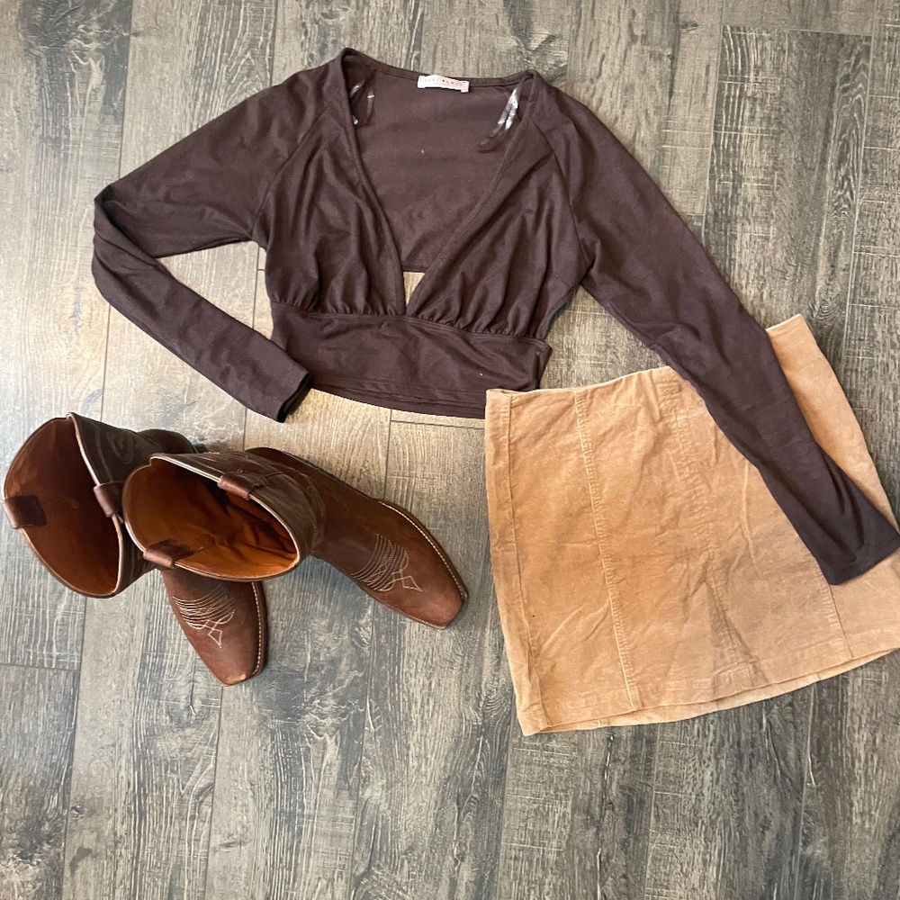 Suede crop top